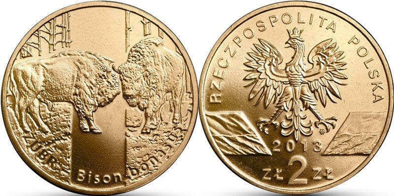 2 zł GN, Żubr (Bison bonasus), 2013
