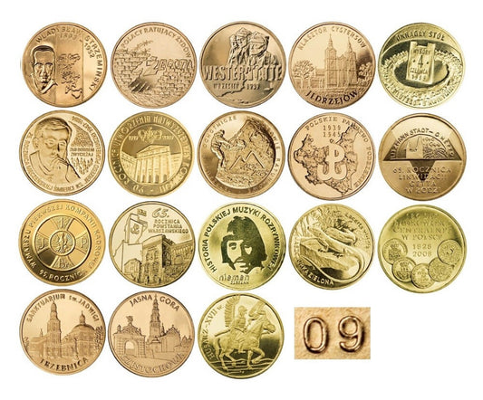 Komplet monet 2 zł z roku 2009