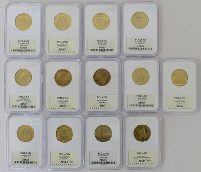 Zestaw 13 monet 2 zł GN rocznik 2006, grading GCN MS65-MS66, mennicze